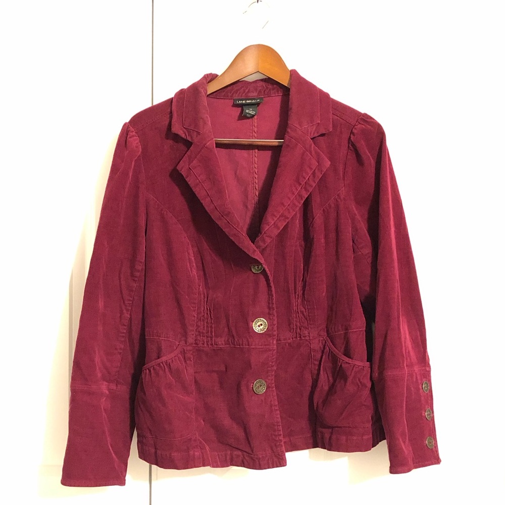 Cute burgundy corduroy blazer! Plus size!